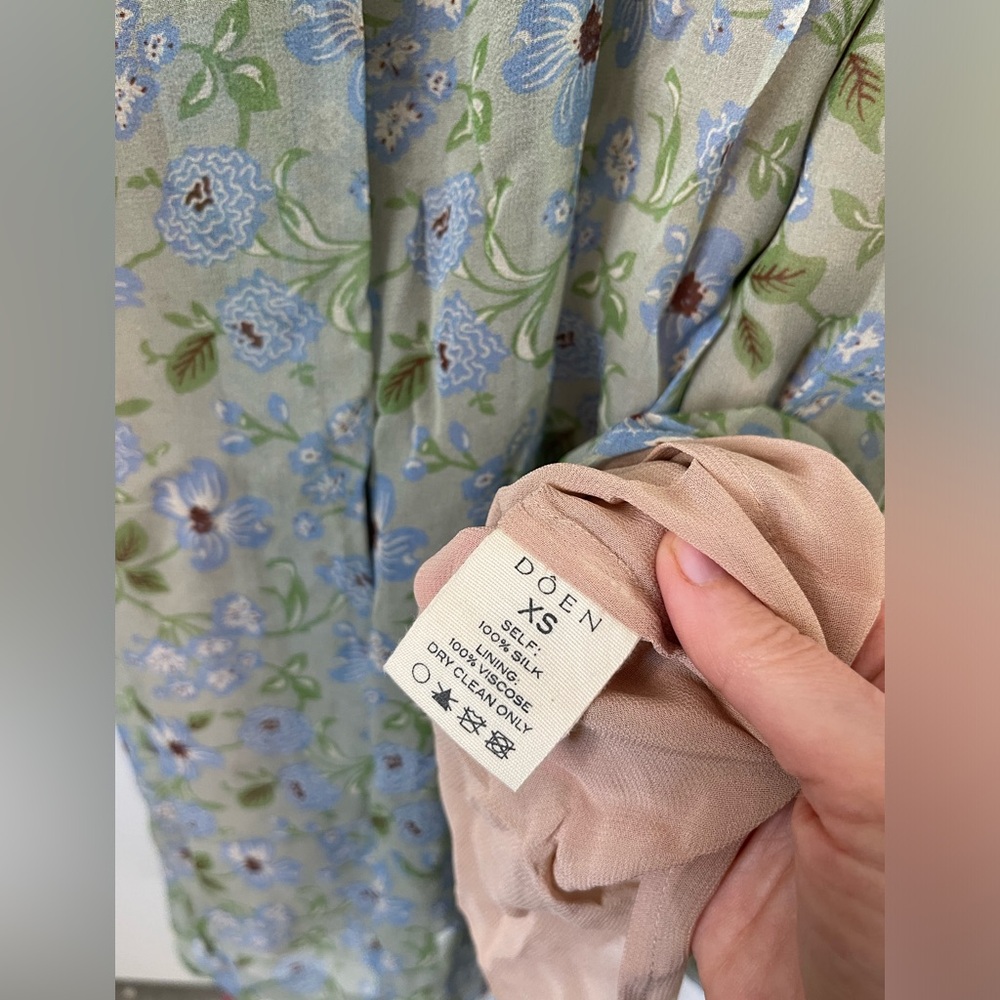Doen Sage Green Floral Puff-Sleeve Maxi Dress - Picture 5 of 7